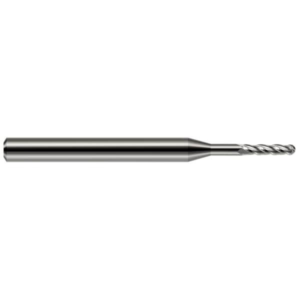 Miniature End Mill - 4 Flute - Ball, 0.0700", Shank Dia.: 1/8"